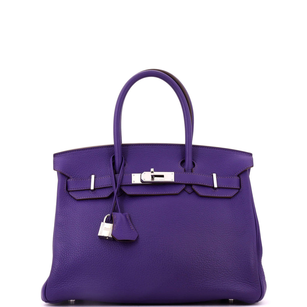 Herm?s Birkin Handbag Iris Clemence with Palladium Hardware 30
