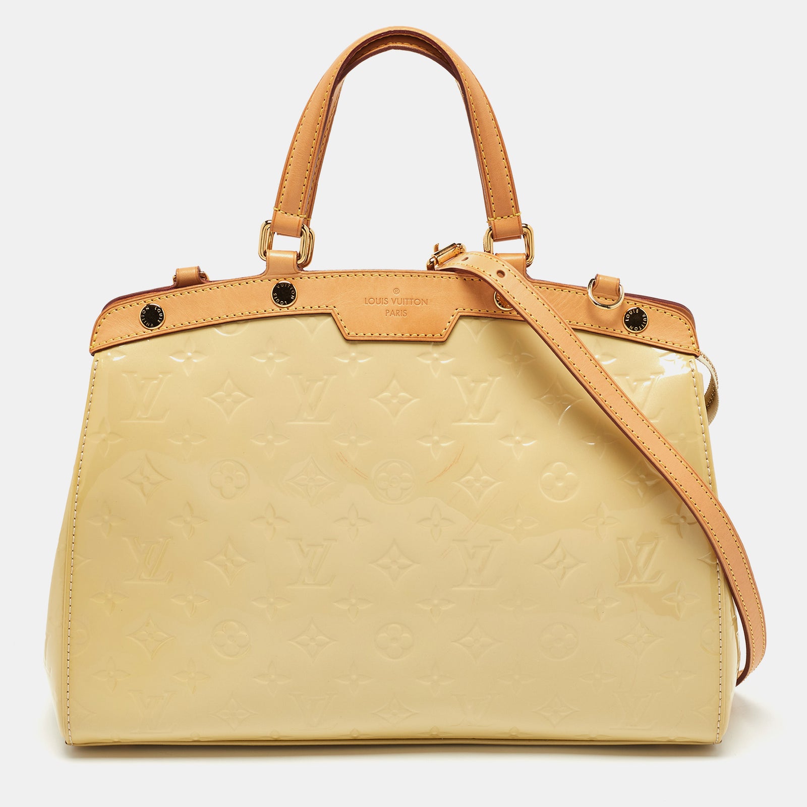 Louis Vuitton Citrine Monogram Vernis Brea MM Bag