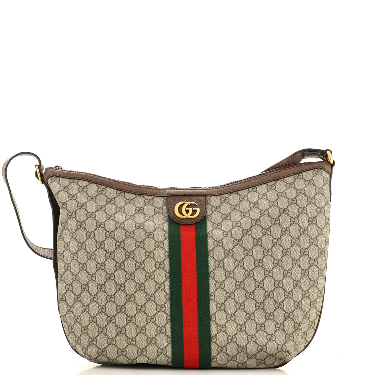 Gucci GUCCI Ophidia Half Moon Hobo GG Coated Canvas Large