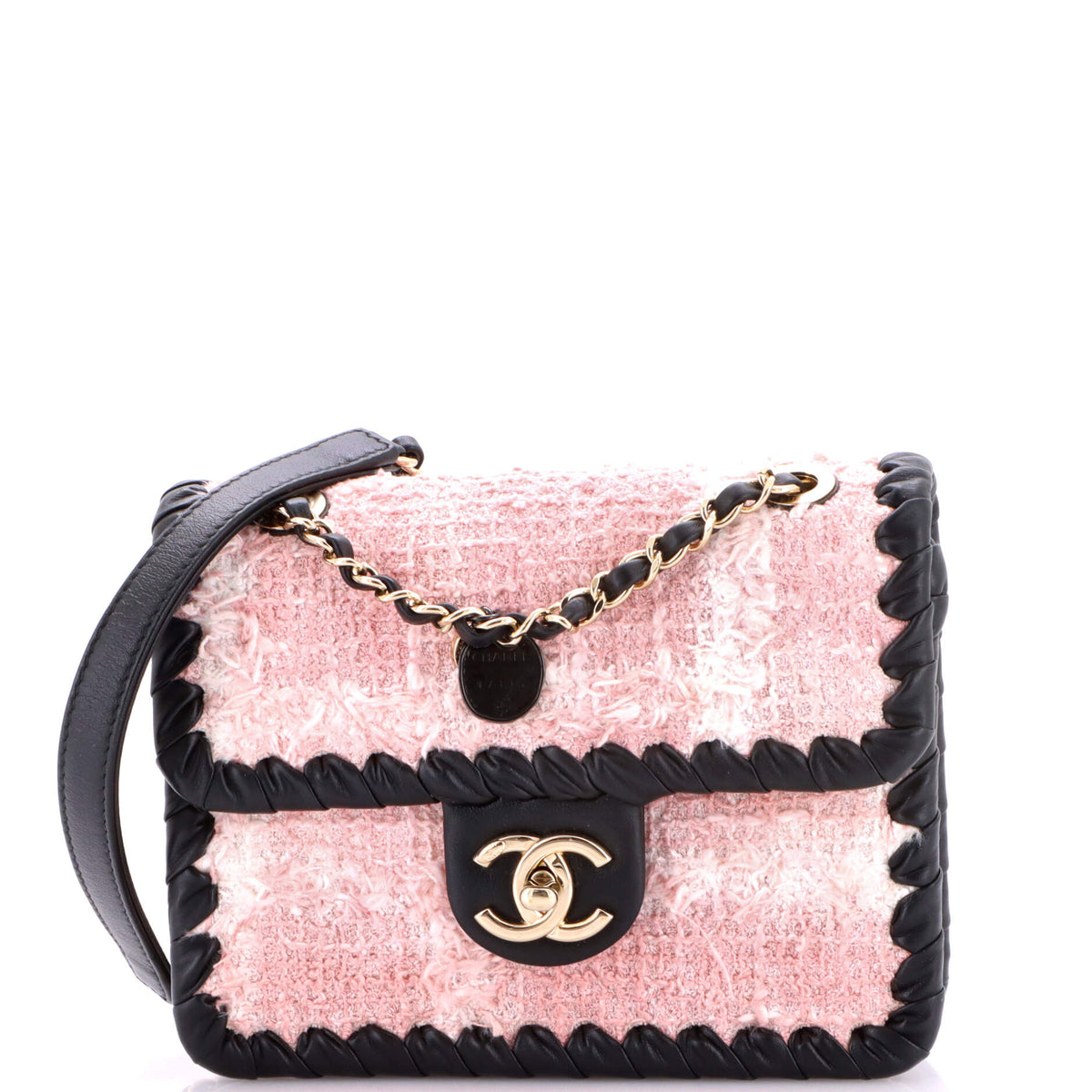 Chanel CHANEL My Own Frame Flap Bag Quilted Tweed with Braided Calfskin Mini