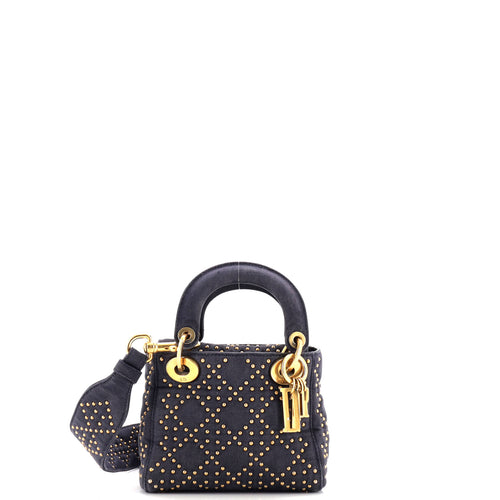 Supple Lady Dior Bag Cannage Studded Denim Mini