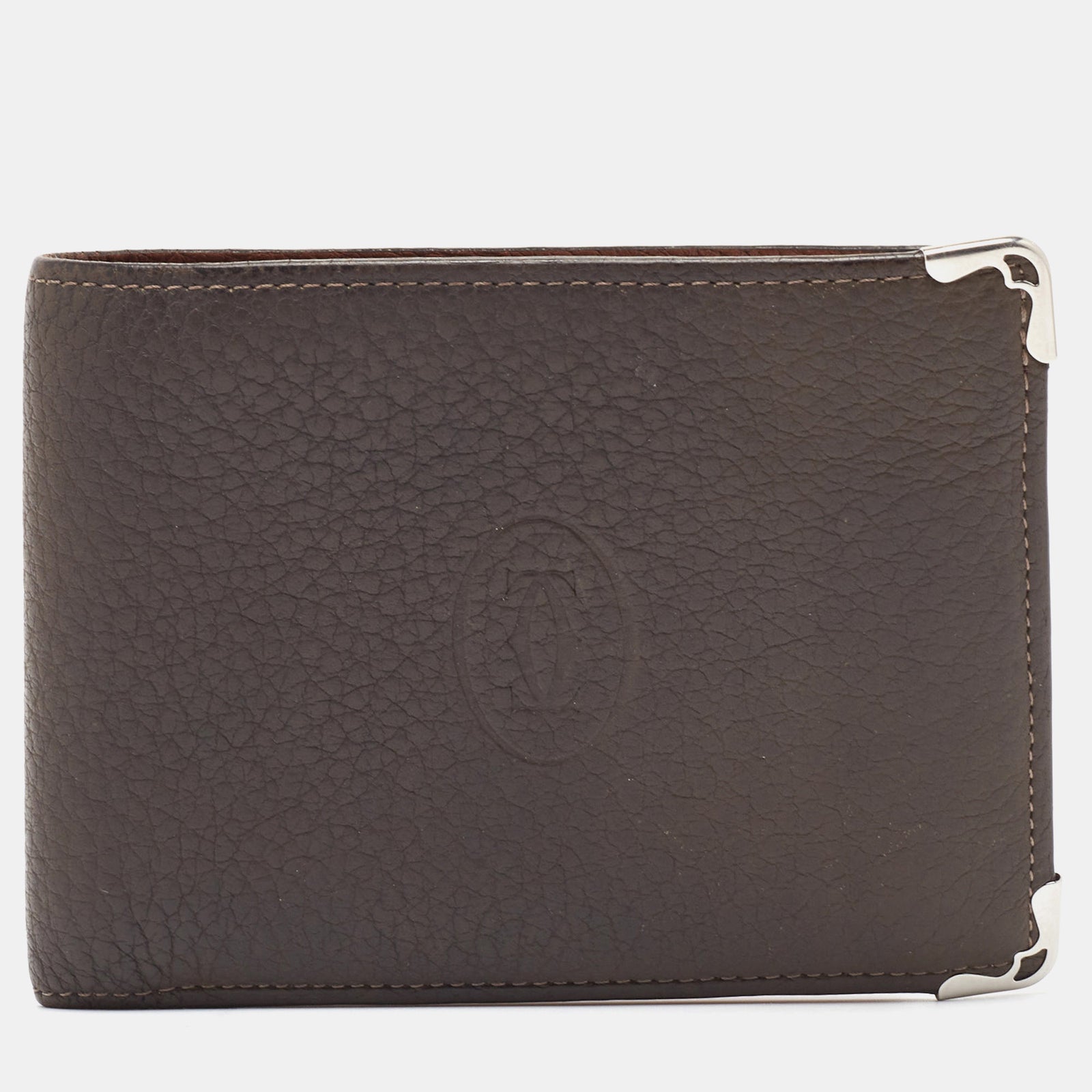 Cartier Brown Leather Must de 6CC Bifold Wallet