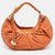 Orange Pleated Leather Bell Hobo