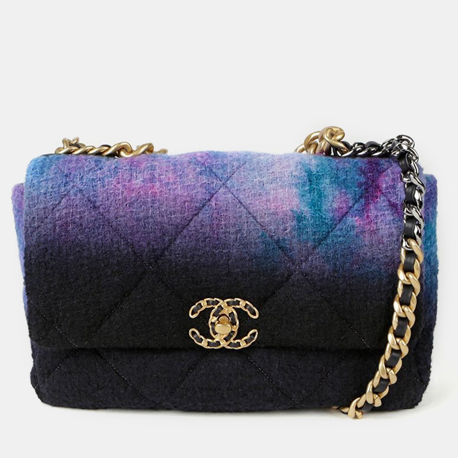 Chanel Multicolour Ombre Wool Large 19 Shoulder Bag