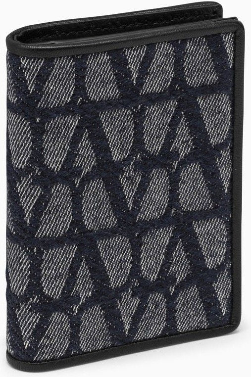 Valentino Garavani Men's Toile Iconographe Card Case Blue/black | 4Y2P0713NCY
