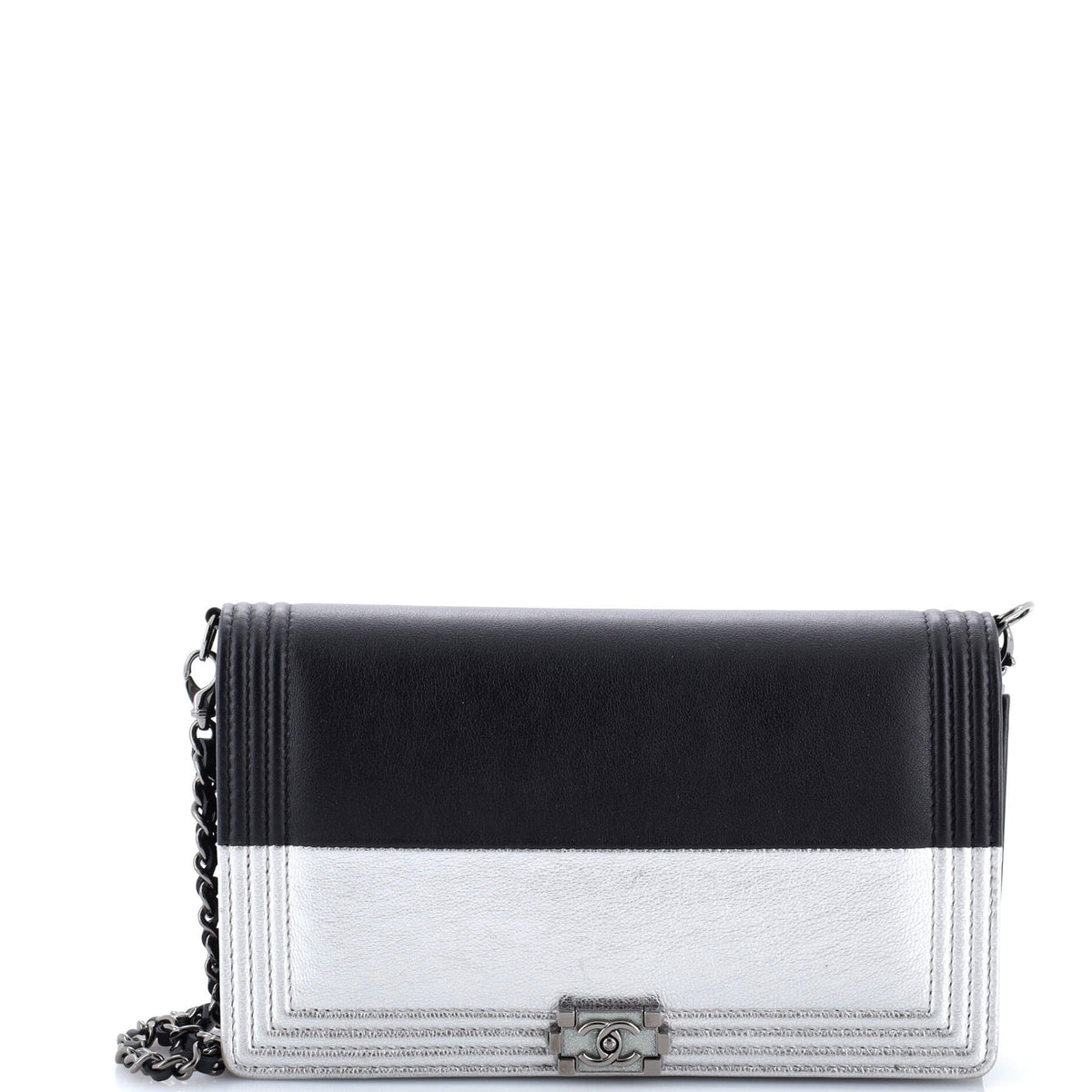 Chanel CHANEL Bicolor Boy Wallet on Chain Calfskin
