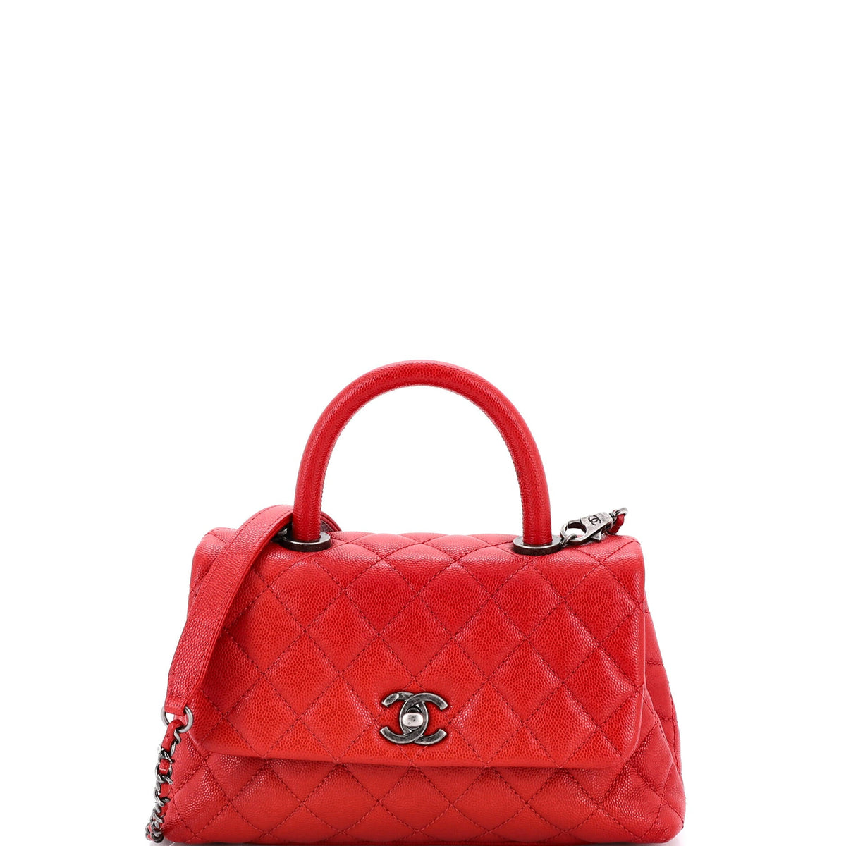 Chanel CHANEL Coco Top Handle Bag Quilted Caviar Mini