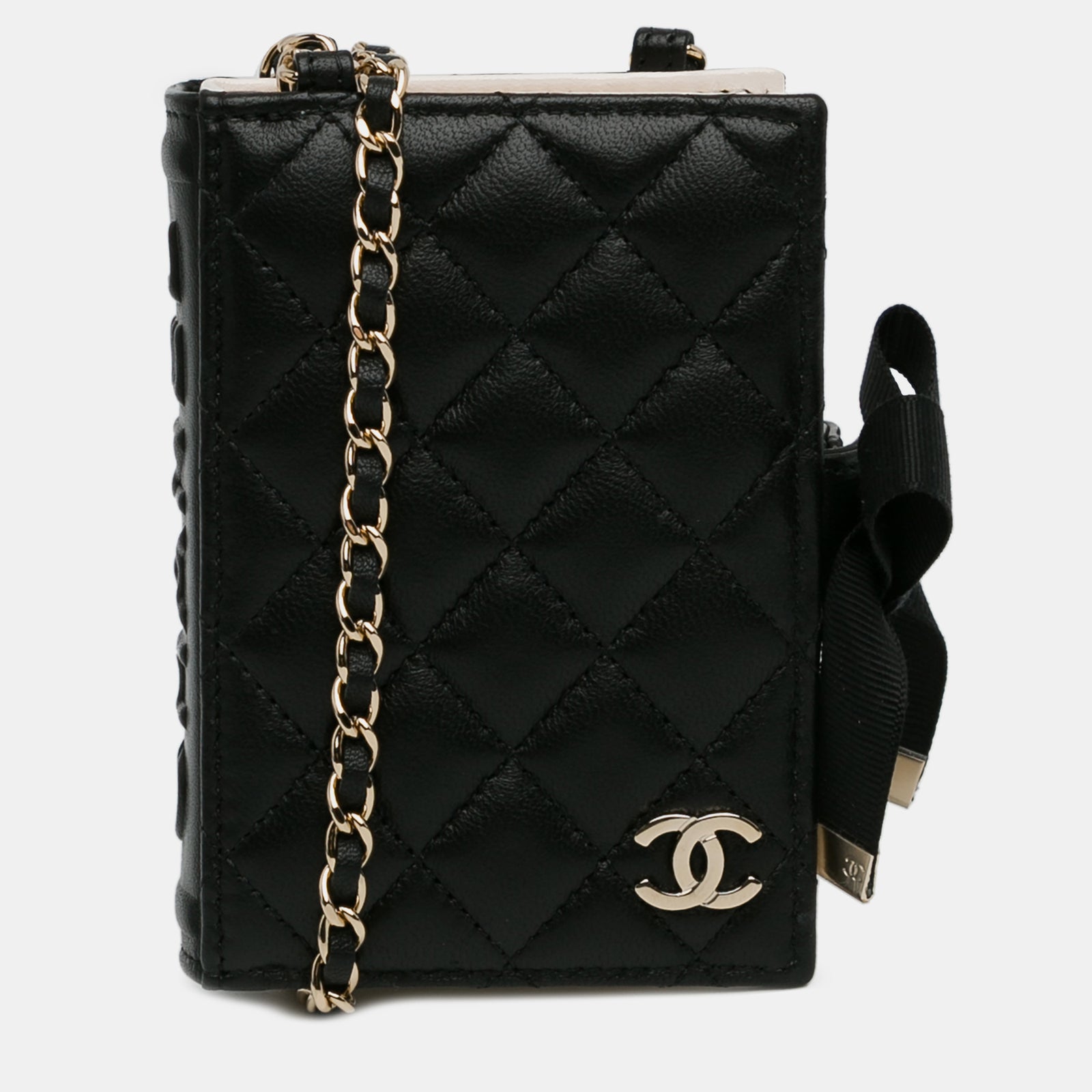 Chanel CC-Buchkartenhalter aus Lammleder