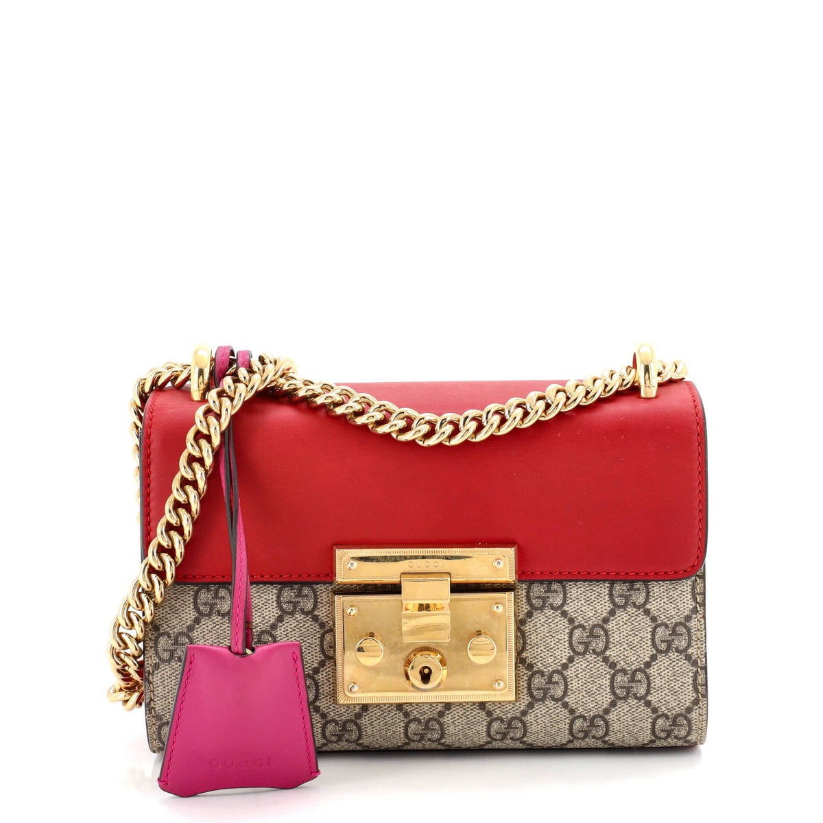 Gucci GUCCI Padlock Shoulder Bag GG Coated Canvas and Leather Small