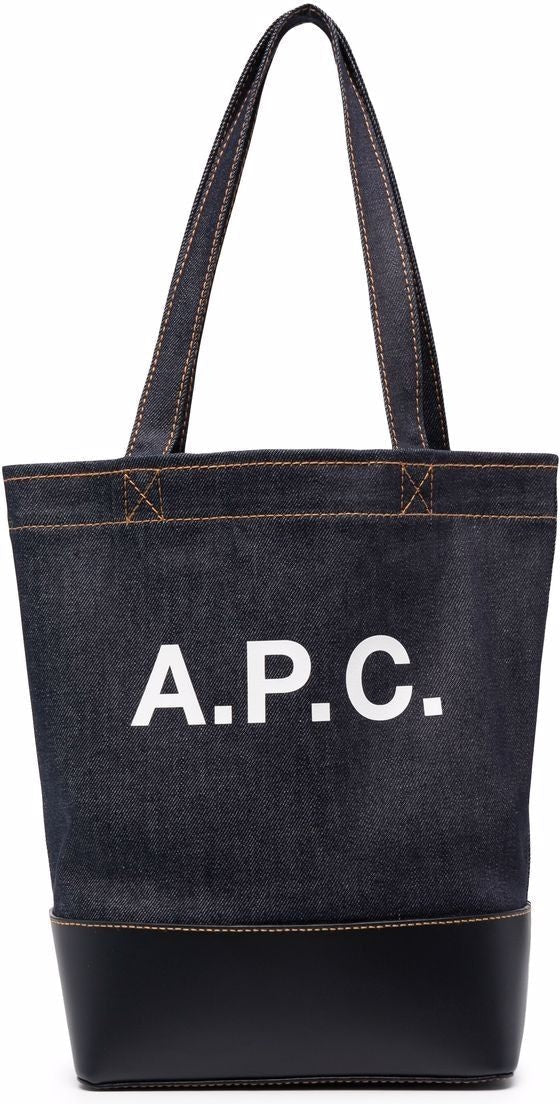 A.p.c. Men's Axel Small Denim Tote Bag in Blue | Size UNI | CODDPM61568IAK