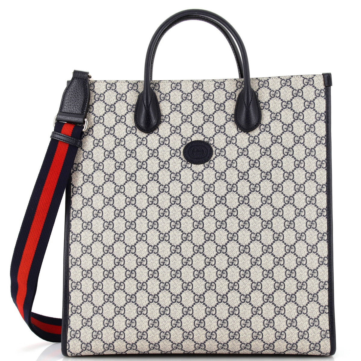 Gucci GUCCI Structured Top Handle Open Tote GG Coated Canvas Medium