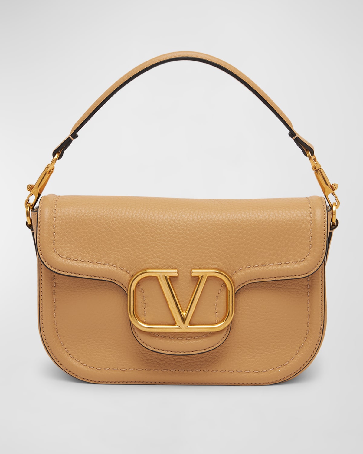 Valentino Loco VLOGO Flap Leather Shoulder Bag