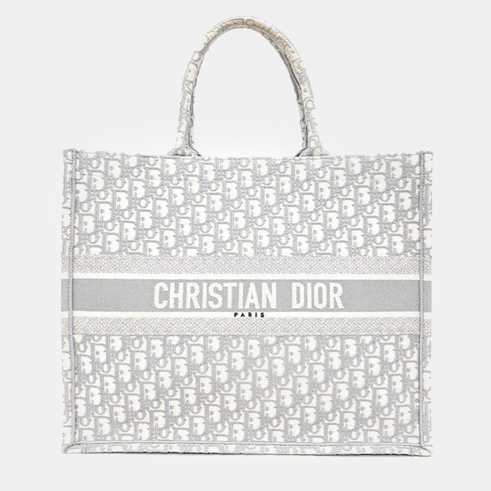 Dior Hellgraue schräge Einkaufstasche aus Canvas