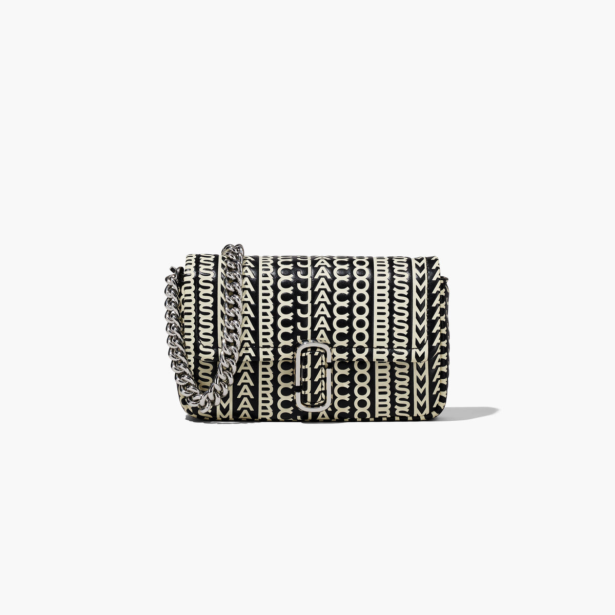 Marc Jacobs The Monogram Leather J Marc Mini Bag in Black/White