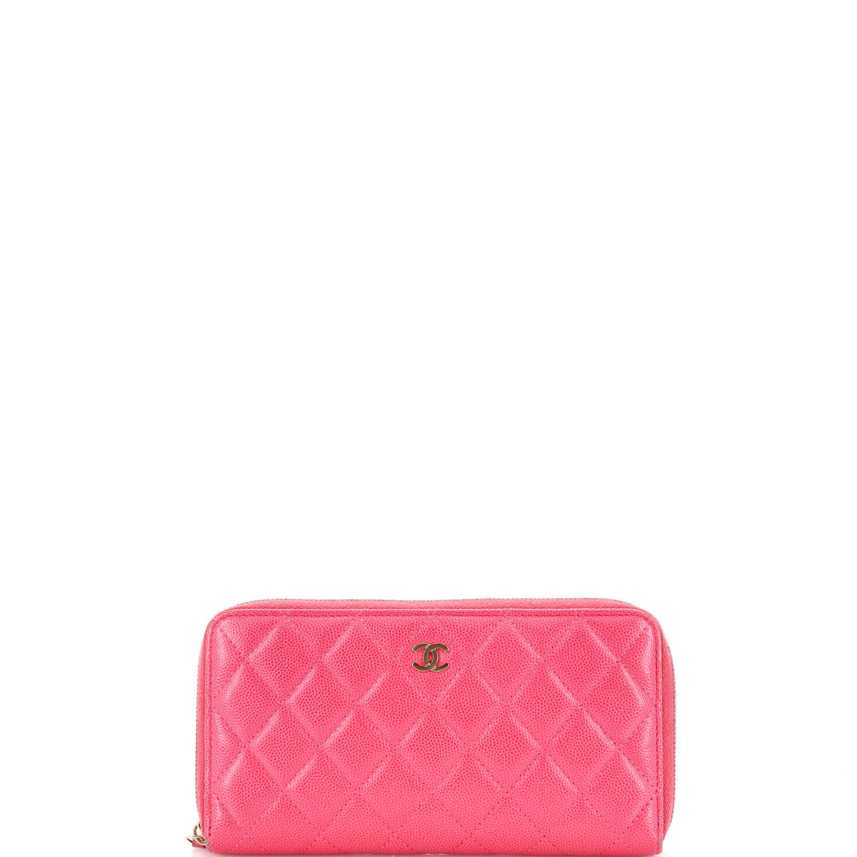 Chanel CHANEL Zip Around Wallet Quilted Caviar Long