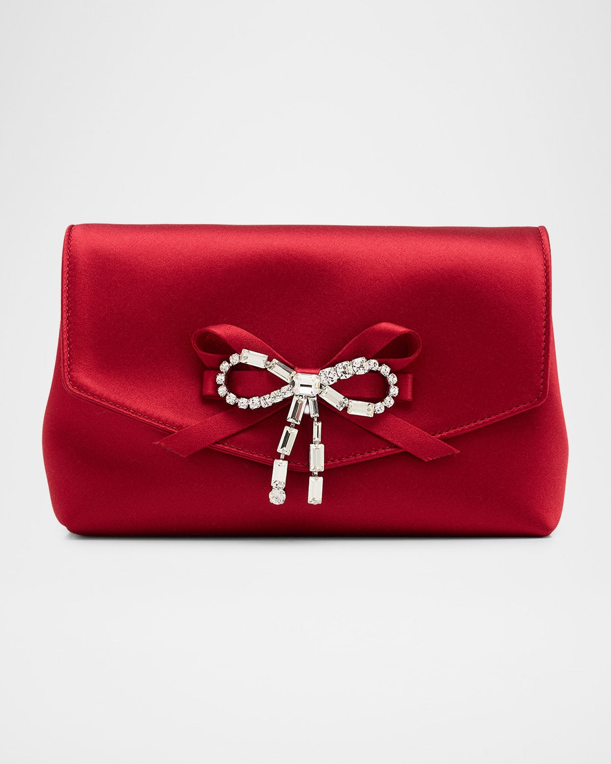 Jimmy Choo Mini Crystal Bow-Embellished Satin Crossbody Bag