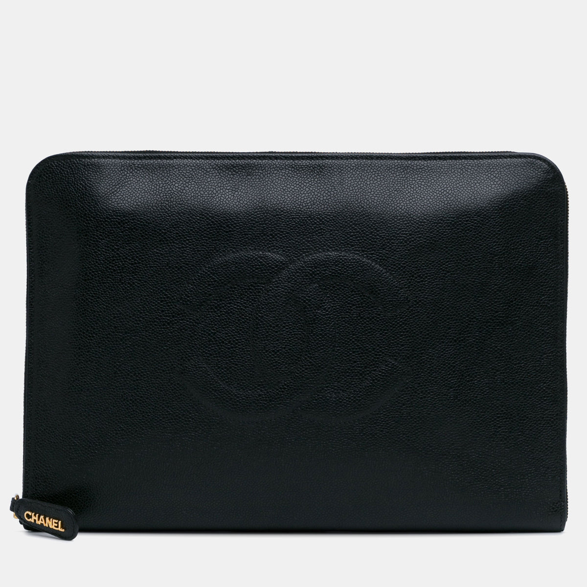Chanel CC Caviar Documents Portfolio Clutch