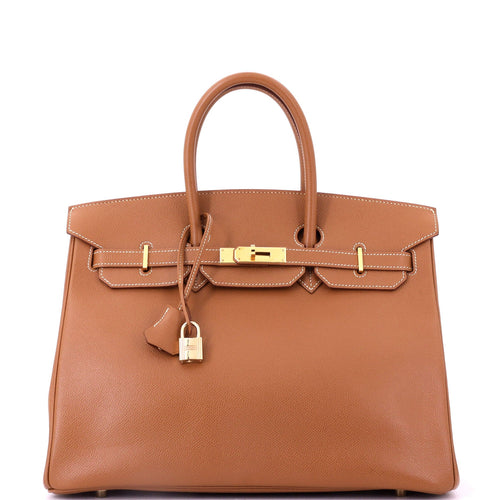 Birkin Handbag Gold Courchevel with Gold Hardware 35