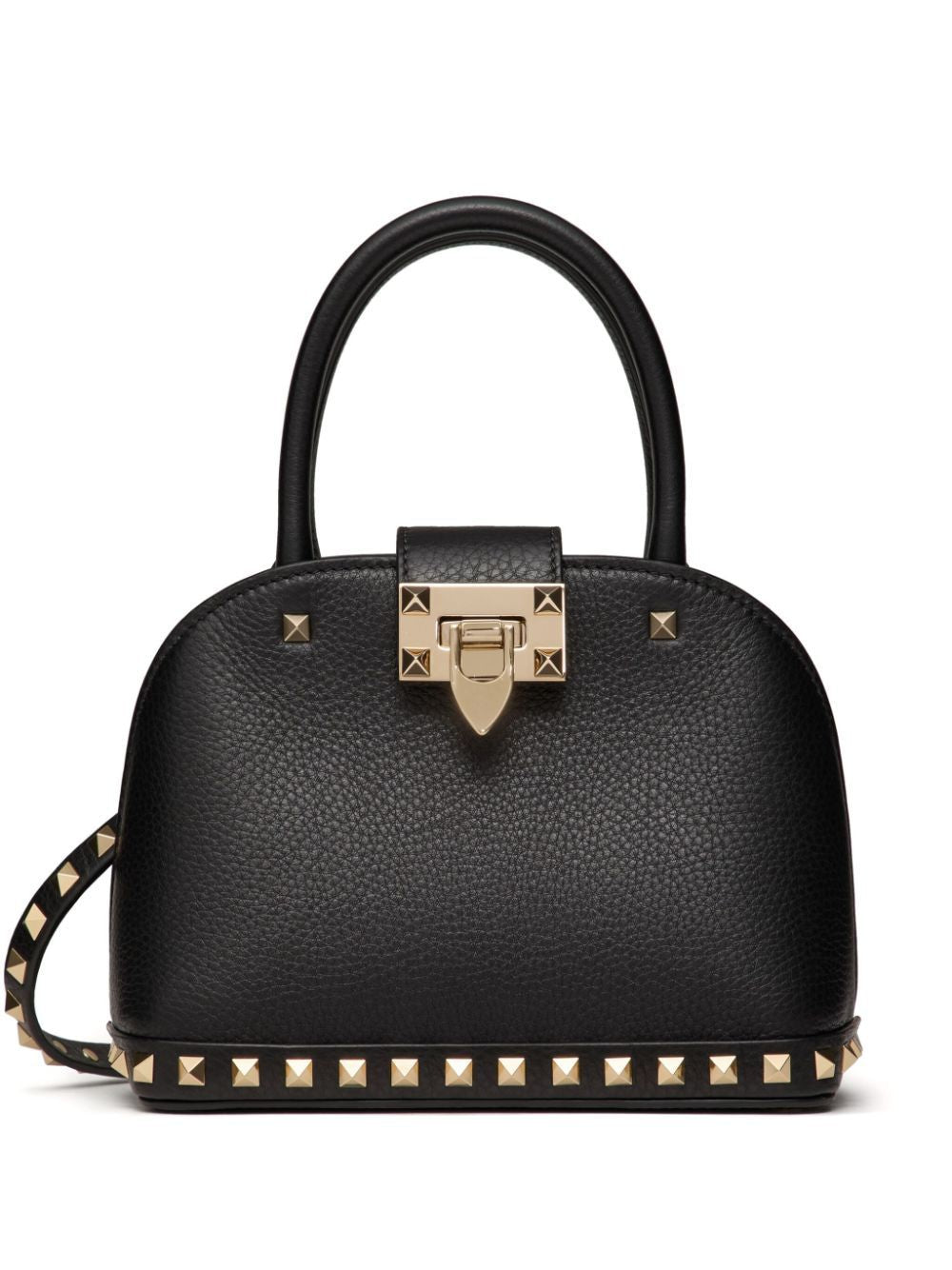 Valentino Women's Rockstud Small Double Handle Bag in Nero | 5W0B0Q69VSF