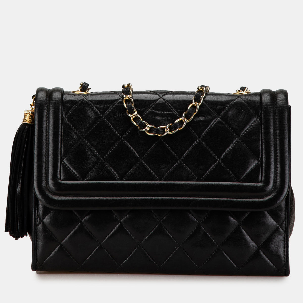 Chanel Quilted Lambskin Tassel Crossbody