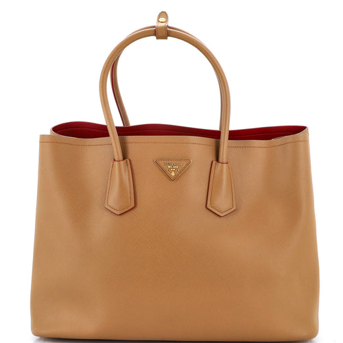 PRADA Cuir Double Tote Saffiano Leather Medium