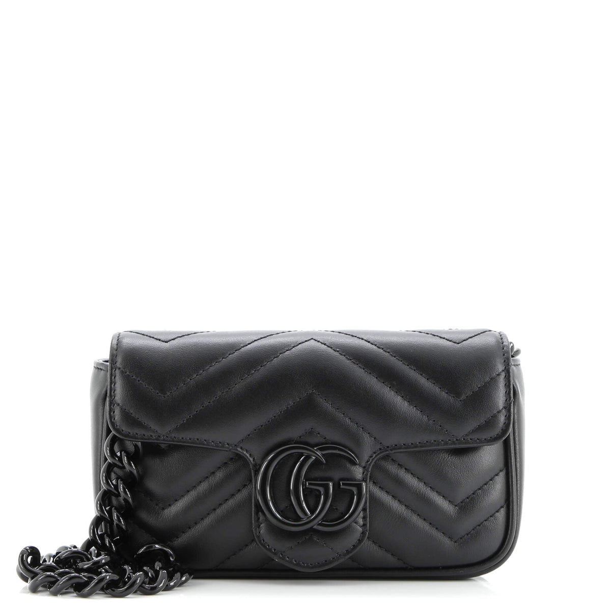 Gucci GUCCI GG Marmont Flap Belt Bag Matelasse Leather