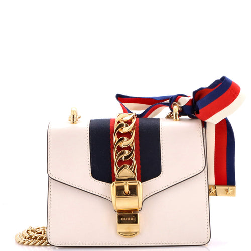 GUCCI Sylvie Chain Shoulder Bag Leather Mini