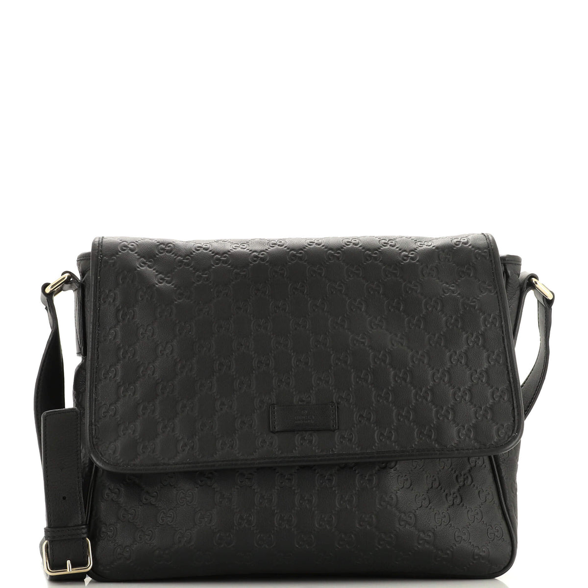 Gucci GUCCI Flap Messenger Bag Guccissima Leather Large