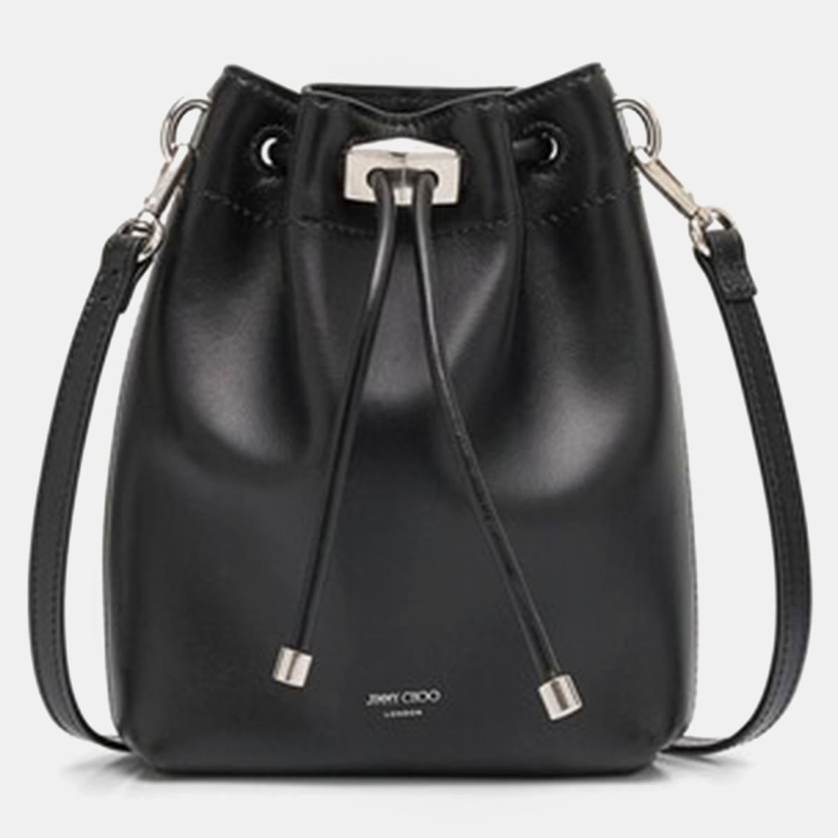 Dolce & Gabbana Black Leather Drawstring small Bucket Bag