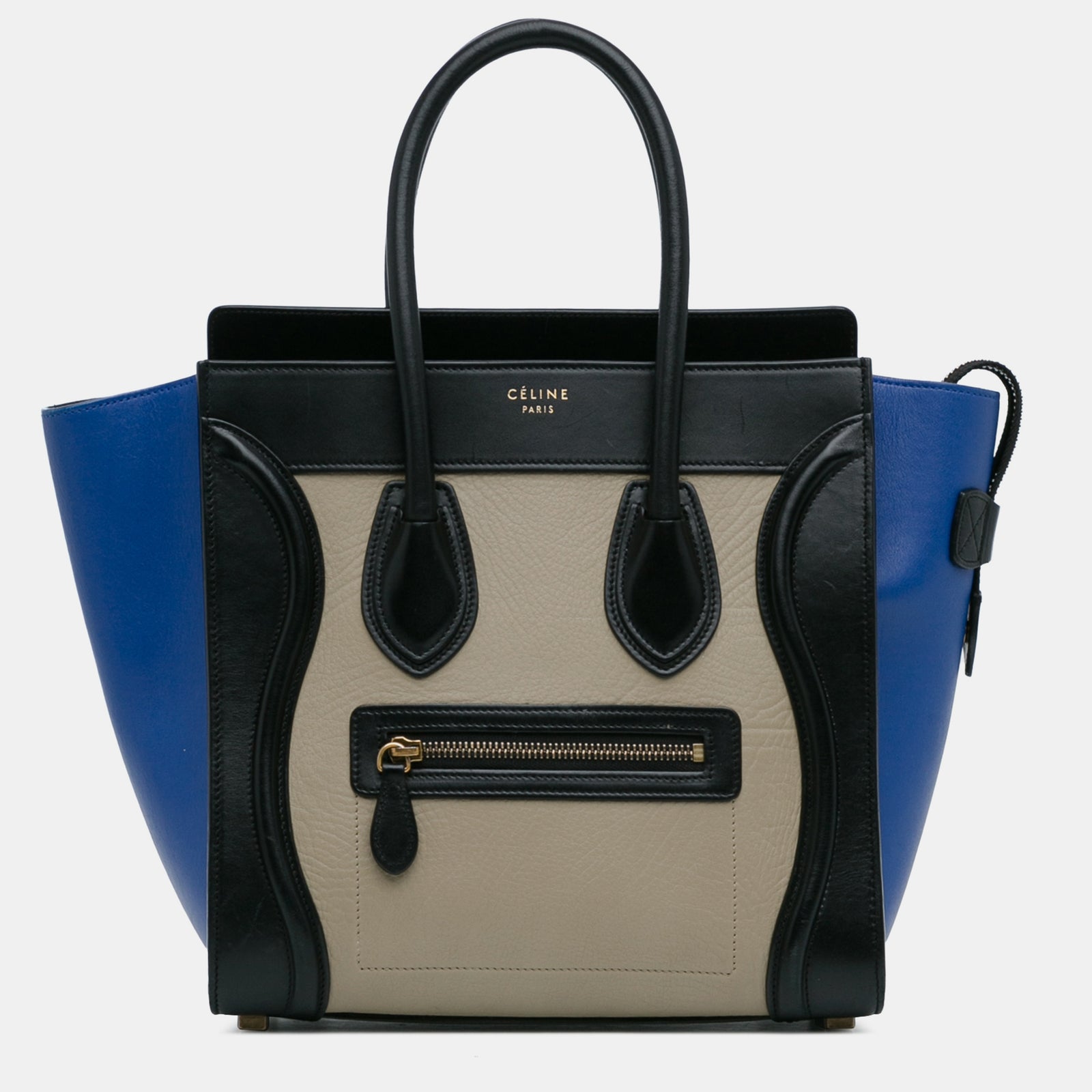 Celine Tricolor Leather Micro Luggage Tote Bag