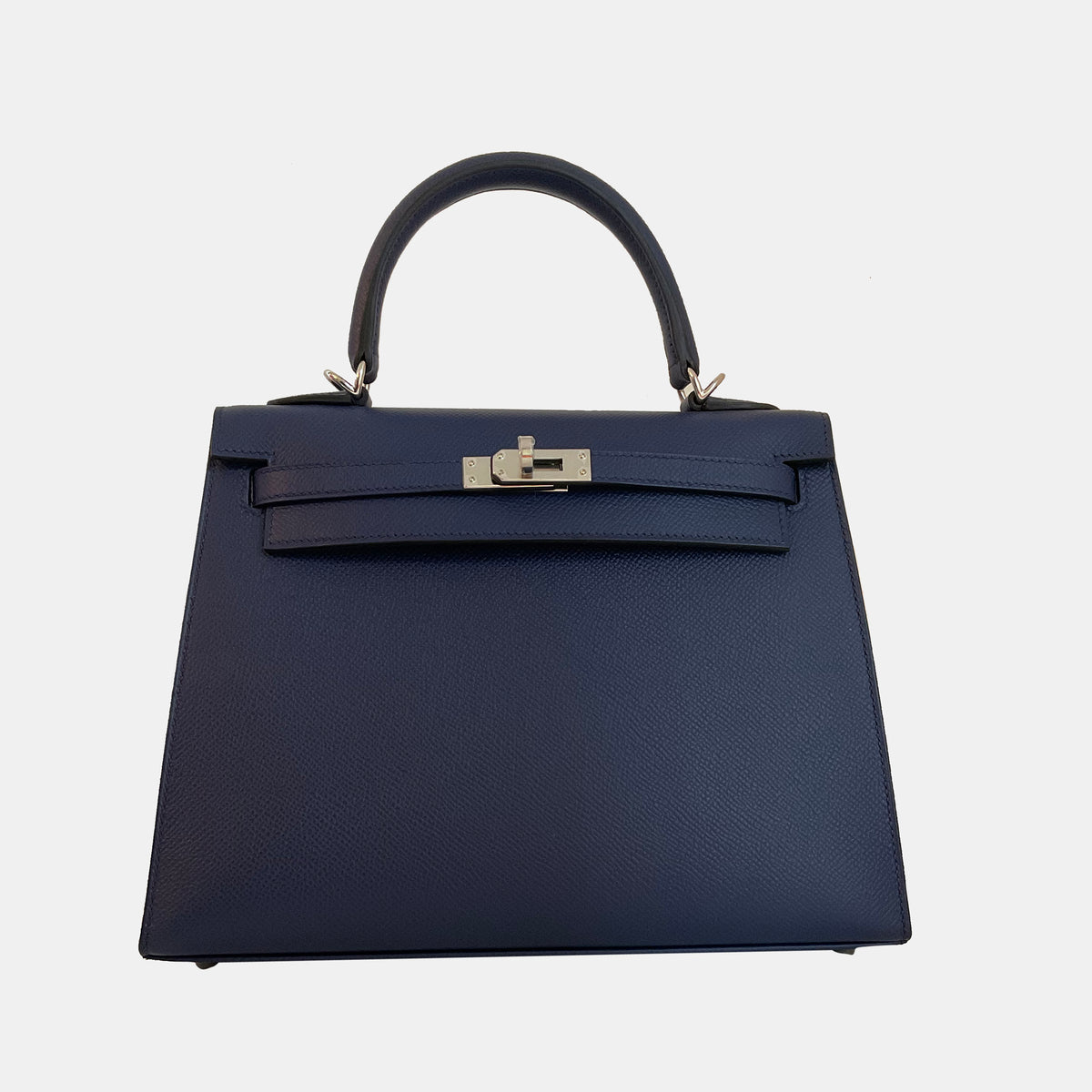 Hermès Blue Epsom Leather Palladium Hardware Kelly Sellier 25 Bag
