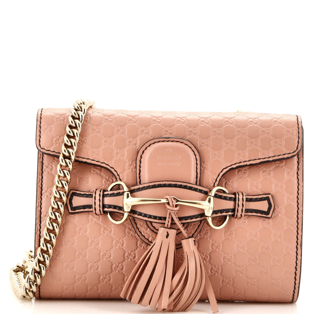 GUCCI Emily Chain Flap Bag Microguccissima Leather Mini