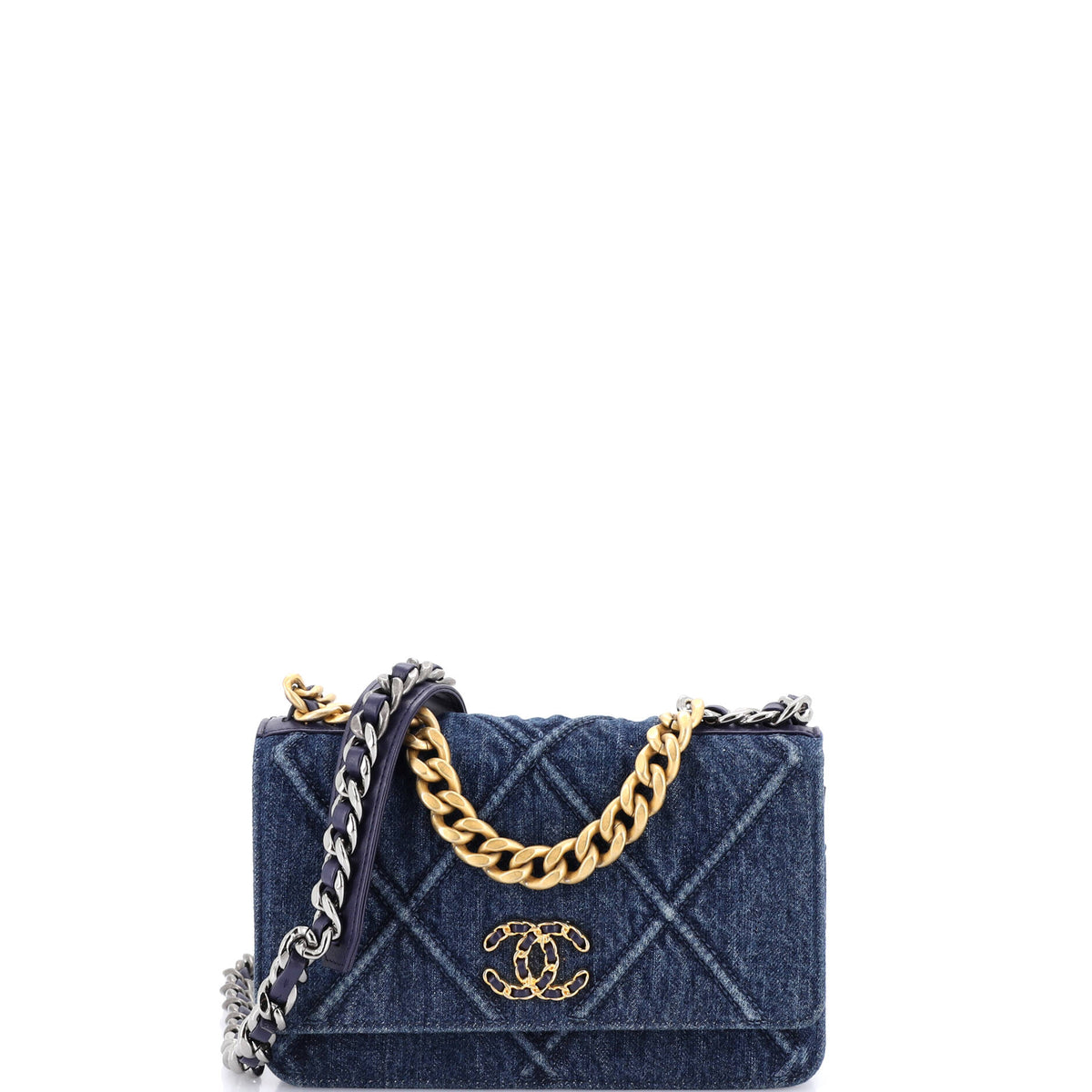 Chanel CHANEL 19 Wallet on Chain Quilted Denim