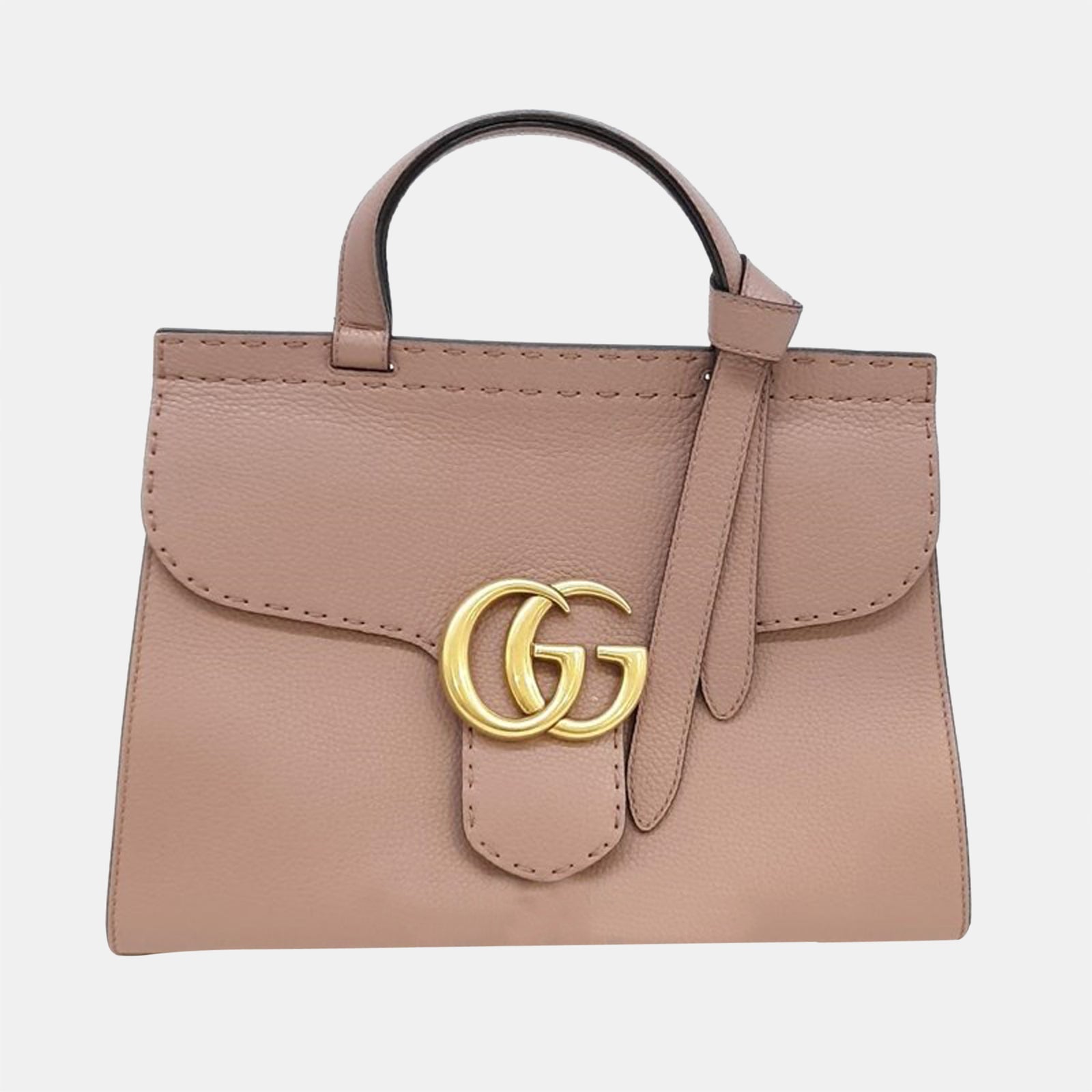 Gucci Rosa GG Marmont Top Handle Tasche aus Leder