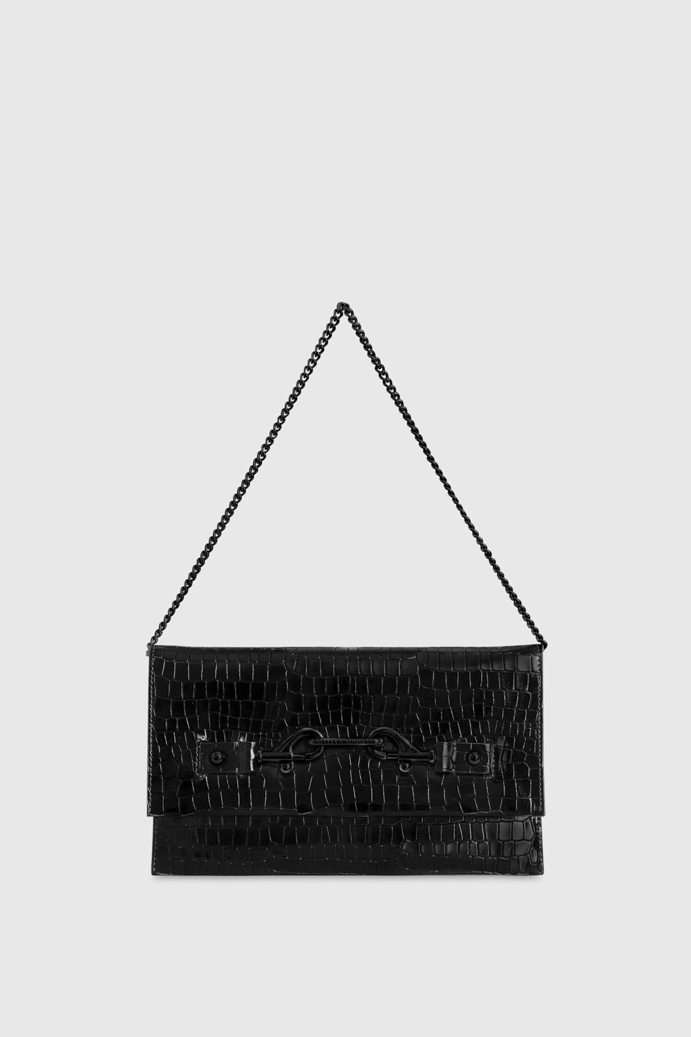 Rebecca Minkoff Lou Clutch Bag In Black/Black Shellac