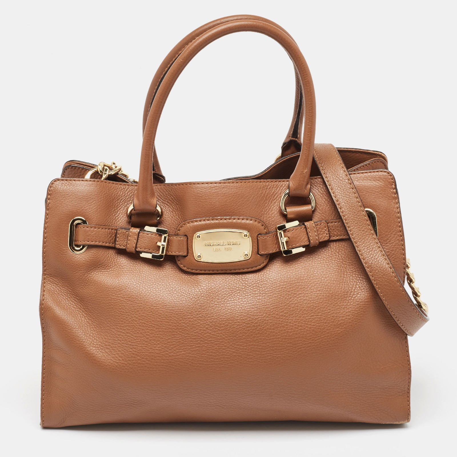 Michael Kors Brown Leather Hamilton Tote