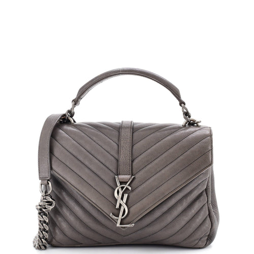 Classic Monogram College Bag Matelasse Chevron Leather Medium