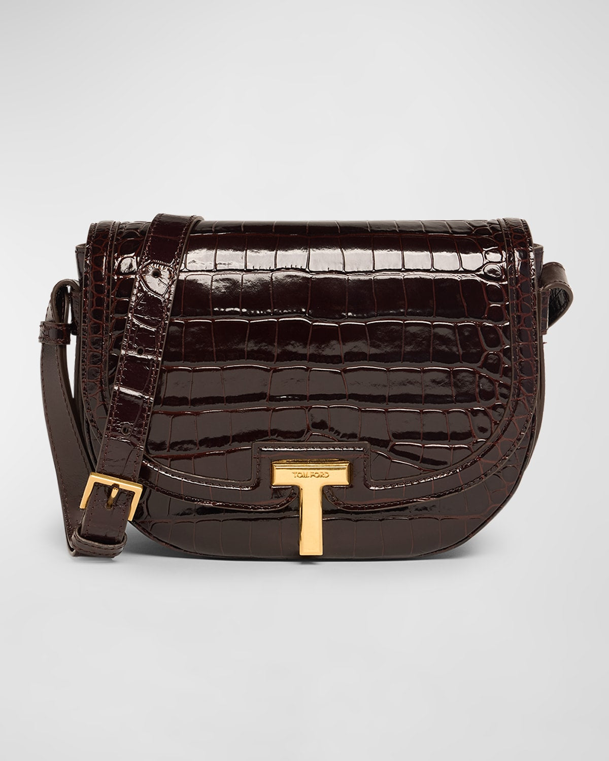 Tom Ford Wallis Stamped Crocodile Leather Crossbody Bag