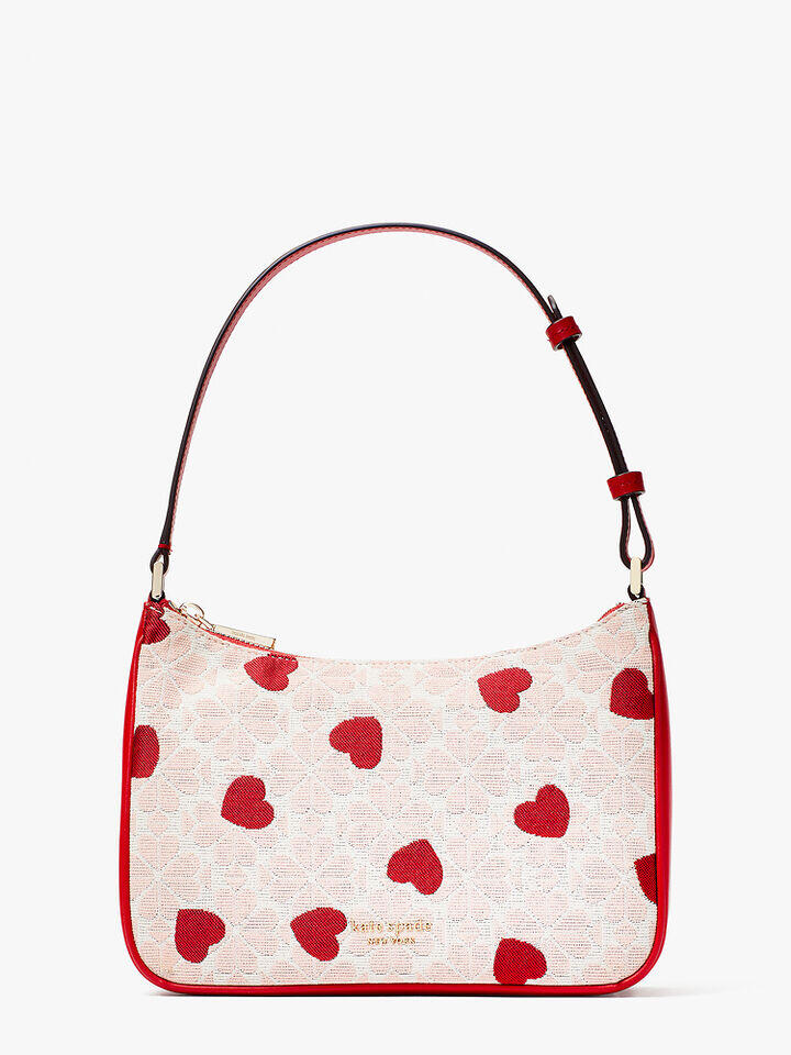 Kate Spade Au Spade Flower Jacquard Hearts Sam Small Shoulder Bag