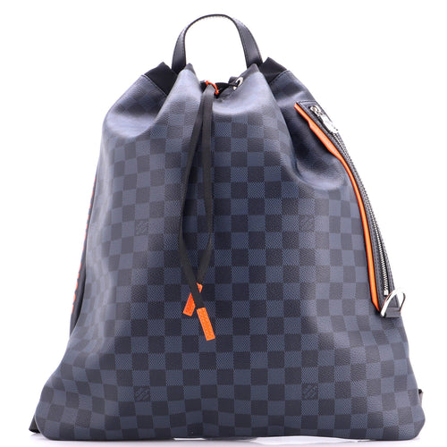 Drawstring Backpack Limited Edition Damier Cobalt Race