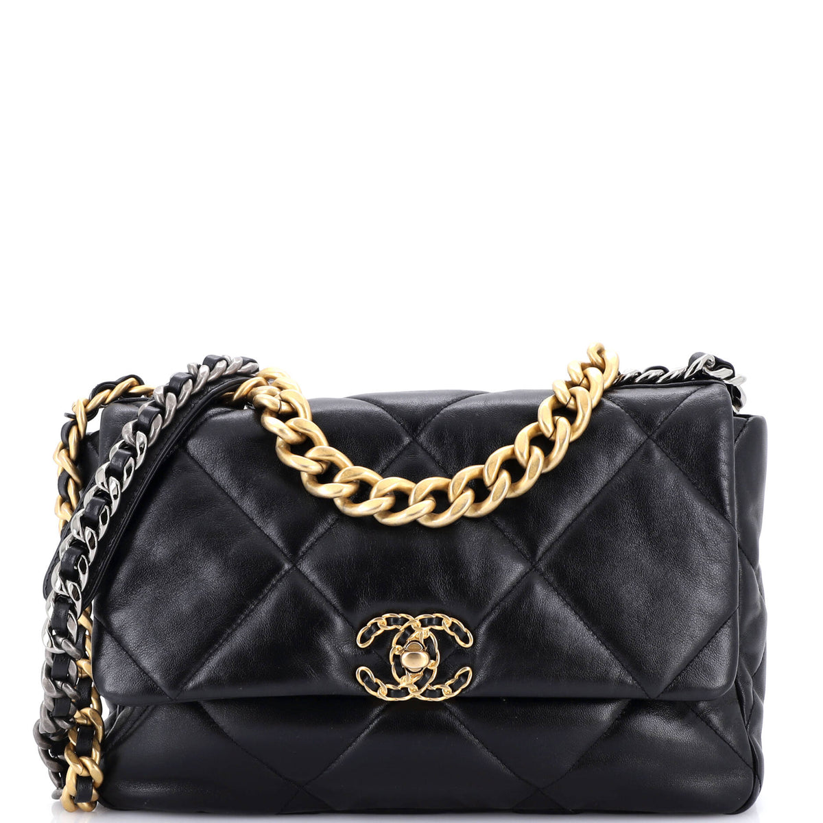 Chanel CHANEL 19 Flap Bag Quilted Leather Large