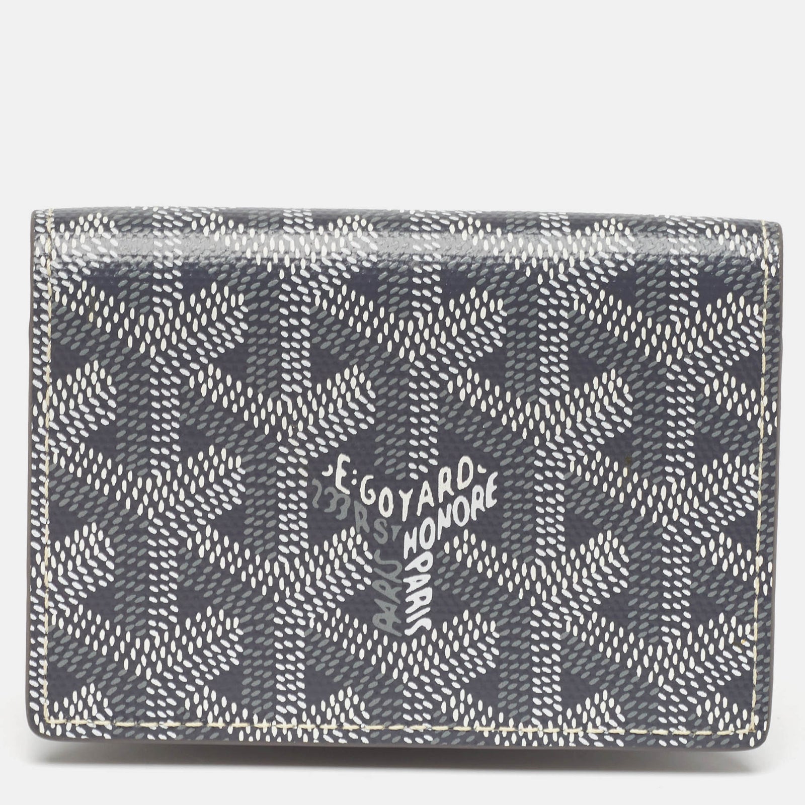 Goyard Grey Goyardine Coated Canvas and Leather Business Card Holder