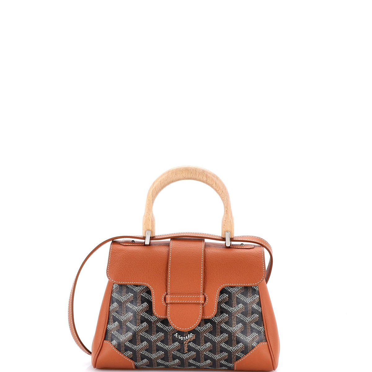 Goyard GOYARD Saigon Top Handle Bag Coated Canvas with Leather Mini