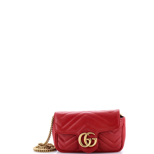 GUCCI GG Marmont Flap Bag Matelasse Leather Super Mini