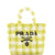 PRADA Logo Tote Raffia Small