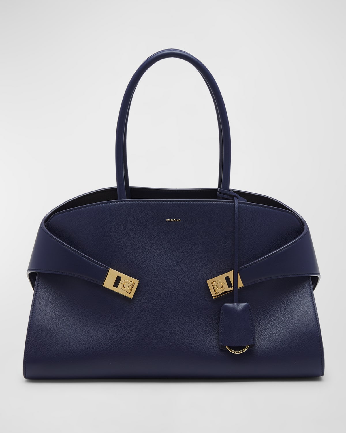 Ferragamo Hug Gancini Leather Top-Handle Bag