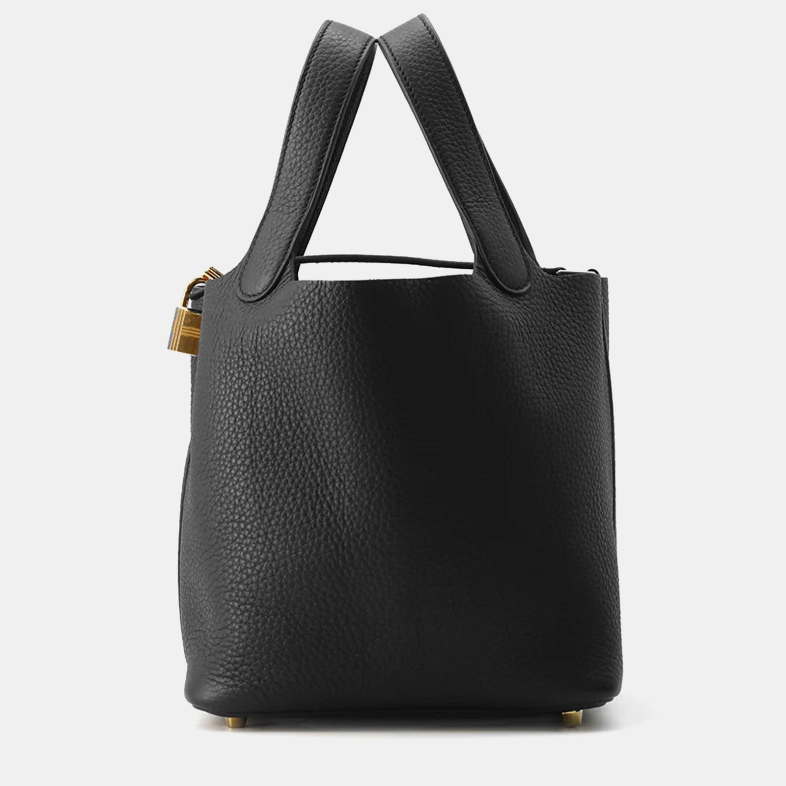 Herm?s Schwarze Taurillon Clemence Picotin Lock Tasche Größe PM