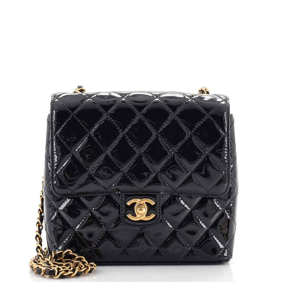 Chanel CHANEL Very Square Flap Bag Quilted Patent Small