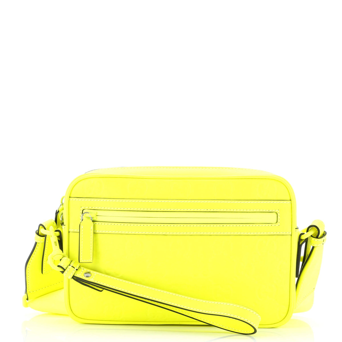Gucci GUCCI Front Zip Crossbody Bag GG Rubber Effect Leather Small