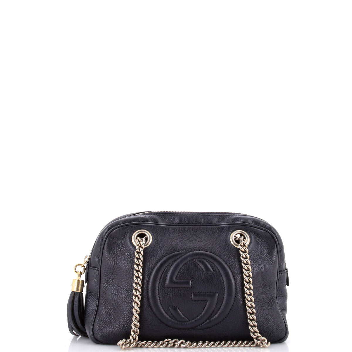 Gucci GUCCI Soho Chain Zip Shoulder Bag Leather Small